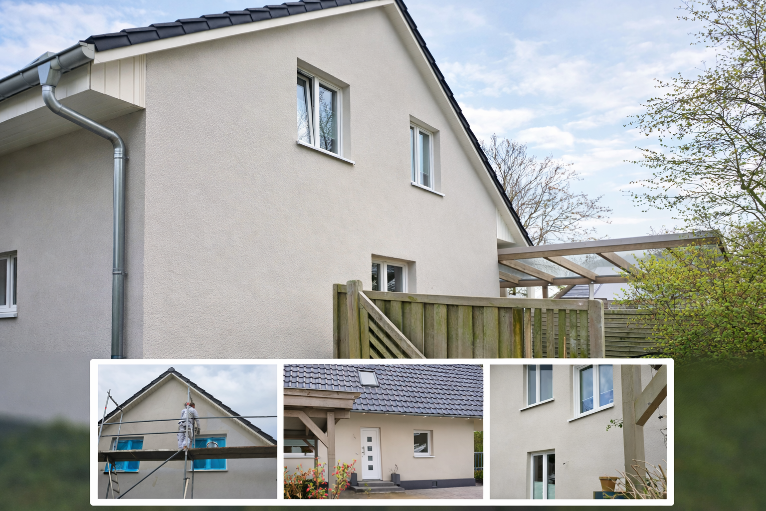 Modernes Haus mit quadratischem Grundriss und Fensterfront